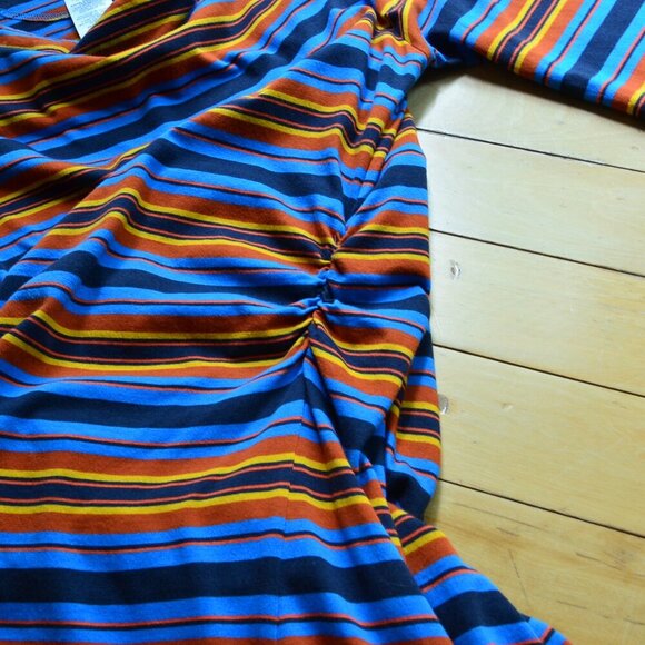 Patagonia Hatty Stripe Kamala Cowl Neck Dress Size L - Picture 7 of 13